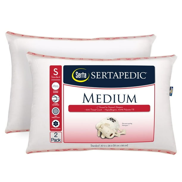 Sertapedic MediumDensity Pillow, 2Pack