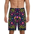 thumbnail image 3 of Lsque Colorful Mexican Mens Sleep Pajama Shorts,Short Pajama Pants, Cotton Ultra-Soft Knit-Small, 3 of 9
