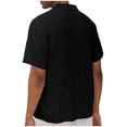 thumbnail image 6 of Vetsdori Mens Short Sleeve Shirts Polo Collar Dress Shirts Pockets Office Summer Button up Cotton Linen Casual Plain T-Shirts for Men Gift for Men, 6 of 9