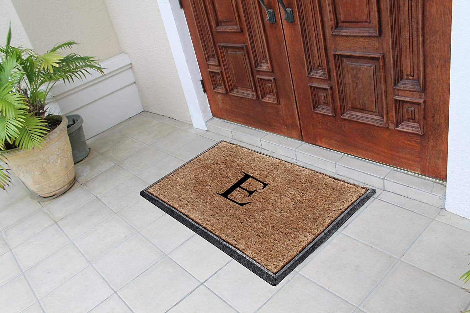 A1HC First Impression 30 in. x 48 in. Rubber and Coir Molded Double Monogrammed Door Mat