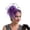 Purple, variant on Bridal Headband With Organdy Feather Fascinator Hair Clip For Weddings And