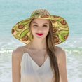 thumbnail image 3 of CoCopeaunts Sun Beach Straw Hat for Women Breathable Flower Scarve Lined Stylish Bow Roll up Foldable UV Protection Fishermen Hat Travel, 3 of 8