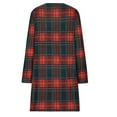 thumbnail image 7 of Leesechin Womens Flannel Shirts Long Sleeve Fashion Causal Pocket Lattice V-neck Dress, 7 of 7