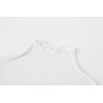 thumbnail image 3 of Lightweight Ruffle Mock Neck Tops Ribbed Lettuce Trim Soft Base Layer for Women, 3 of 6