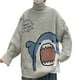 thumbnail image 1 of Four consecutive avatars Suéter de cuello alto unisex Tiburón de dibujos animados Manga larga Jersey de punto de gran tamaño, 1 of 5