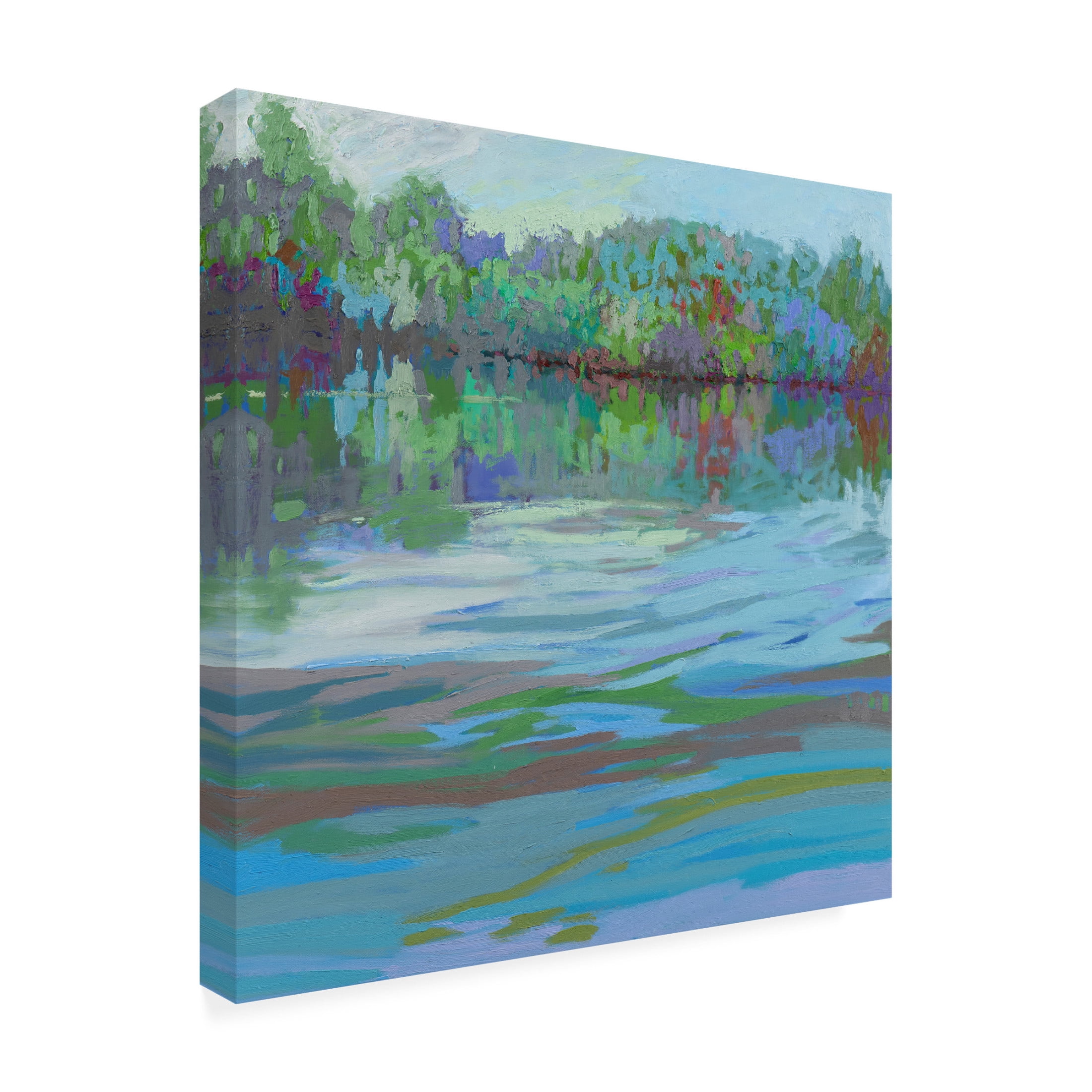 Canvas Wall Art - Jane Schmidt 'Waterways IX' Wall Art for Living Room, Bedroom, or Office Décor by Trademark Fine Art - 35 x 35 Inches