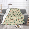 thumbnail image 2 of XMXT Throw Blanket, Christmas Hollyhock Beige Print Machine Washable Blankets for Sofa, 80 x 60 inches, 2 of 9