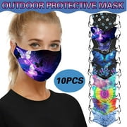 Angle View: ICQOVD 10Pc Dustproof Windproof Foggy Haze Anti-Spitting Protective Mask