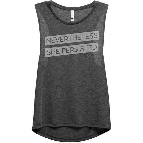 thread tank nevertheless she persisted women's sleeveless muscle tank top charcoal 2x-large