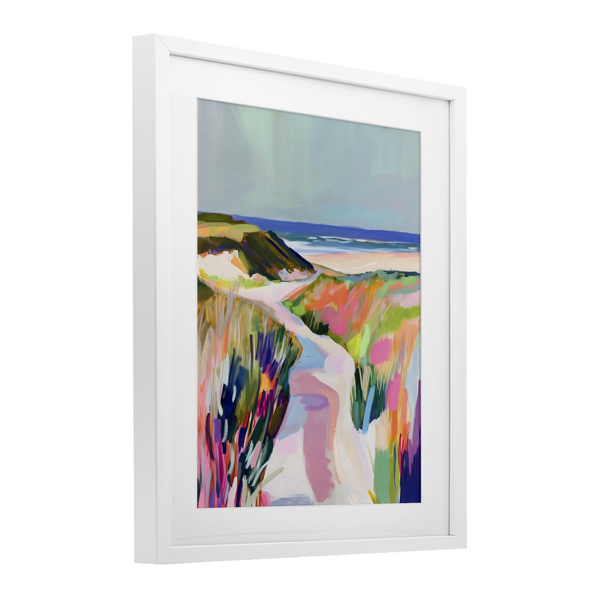 Stupell Industries Pathway Through Pastel Sand Dunes White Framed Print Under Glass, design by The Prints Vibe