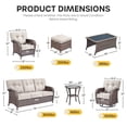 thumbnail image 5 of Jentlehouse 9 Pieces Outdoor Patio Furniture Set,Wicker Rattan Seating Set with Coffee Table,Patio Conversation Set for Balcony Garden Deck Lawn, 5 of 10