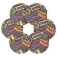 thumbnail image 7 of Yayeee 6 PCS Drink Coasters with Holder Set Woven Absorbent Round Tabletop Hot Pad, Retro Cassette Pattern, 7 of 7