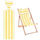thumbnail image 1 of Tela de repuesto para silla de playa Uxcell, tela de lounge con almohada, rayas amarillas, 1 of 7
