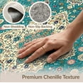 thumbnail image 6 of ODIKA 4'x6' Washable Area Rug Pet Friendly, Non-Shedding Teal Vintage Boho Border Throw Turquoise Butterfly Print Turtle for Bedroom, Reading Nook, 6 of 7