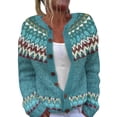 thumbnail image 1 of iHPH7 Chandail Fair Isle pour Femmes Cardigan pour Femmes Cardigan Floral pour Femmes Chandail à Col Rond pour Femmes Chandails d'Automne pour Femmes Cardigan Ouvert pour Femmes Bleu Ciel 5TG, 1 of 4