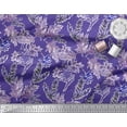 thumbnail image 2 of Soimoi Poly Georgette Fabric Leaves Watercolor Printed Fabric 1 Yard 52 Inch Wide, 2 of 3
