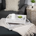 thumbnail image 2 of Northlight Set of 2 Brushed White Chevron Pattern Display Trays 18", 2 of 6