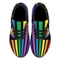 thumbnail image 2 of Unisex Rainbow Sneakers, LGBT Shoes for Men Women Lightweight Breathable Running Shoes Black Size 9, 2 of 7