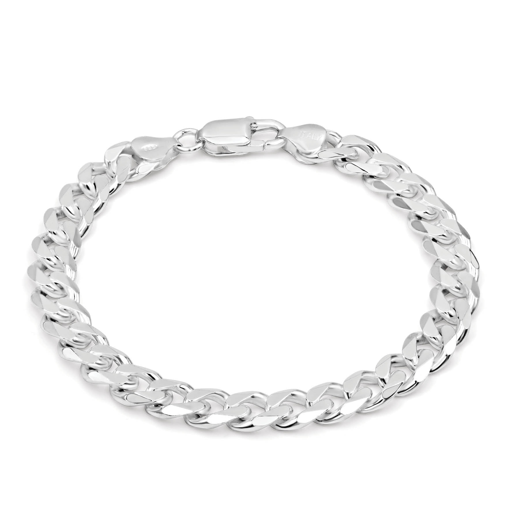 with Secure Lobster Lock Clasp Jewel Tie 925 Sterling Silver Cuban Curb Link ID Bracelet 3mm
