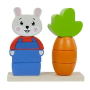 Spark Create Imagine Wooden Stacking Puzzle Rabbit and Carrot, 18+months, Baby & Toddler Toys