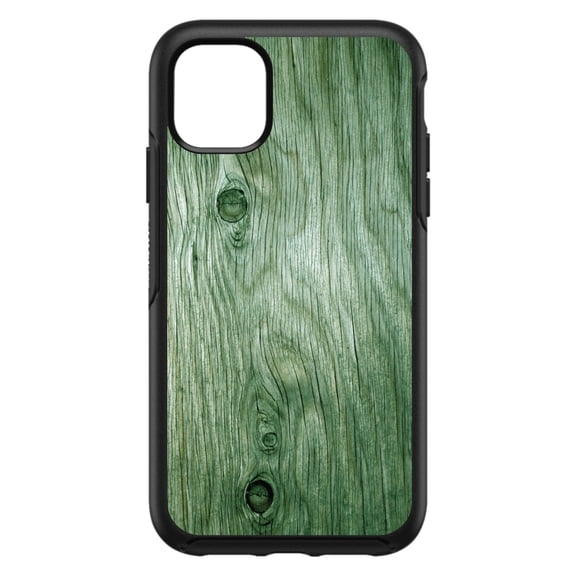 DistinctInk Custom SKIN / DECAL compatible with OtterBox Symmetry for iPhone 11 Pro (5.8" Screen) - Green Weathered Wood Grain Print - Printed Wood Grain Image