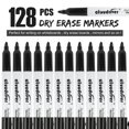 cloudriver Dry Erase Markers 128 Pack, Black Whiteboard Markers, Fine