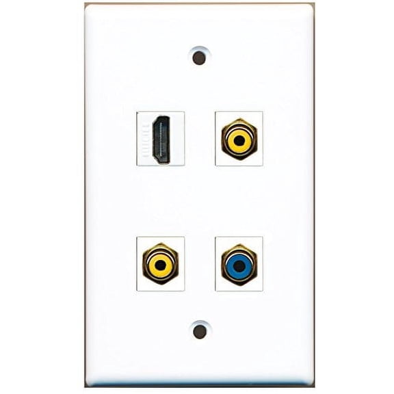 RiteAV - 1 Port HDMI 2 Port RCA Yellow 1 Port RCA Blue Wall Plate