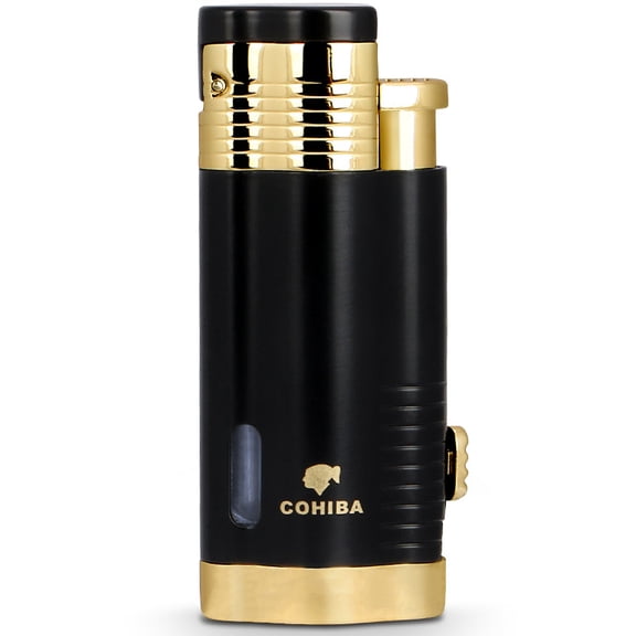 Cigar Lighter Fashion Trend Windproof Direct Punch Metal Titanium Alloy Small Spray Gas Lighters Gift Box