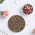 thumbnail image 4 of FMSHPON Leopard Print Set of 8 Round Coaster for Drinks, Absorbent Ceramic Stone Coasters Cup Mat with Cork Base for Home Kitchen Room Coffee Table Bar Decor, 4 of 6