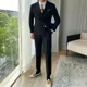 thumbnail image 3 of Trajes y blazers para hombre, conjunto de 2 piezas coreano, pantalones formales de moda para negocios, caballero clásico e informal, de lujo, 3 of 5
