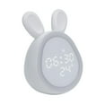 thumbnail image 2 of Reloj despertador para niños, luz LED nocturna con control de sonido, lámpara de noche, dormitorio infantil. Blanco, 2 of 9