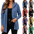 thumbnail image 2 of Oksale Women Cotton Hoodie Cardigan Lightweight Soft Cozy Long Sleeve Cardigans with Pockets Casual Open Front Fall Clothes Pink L, 2 of 9