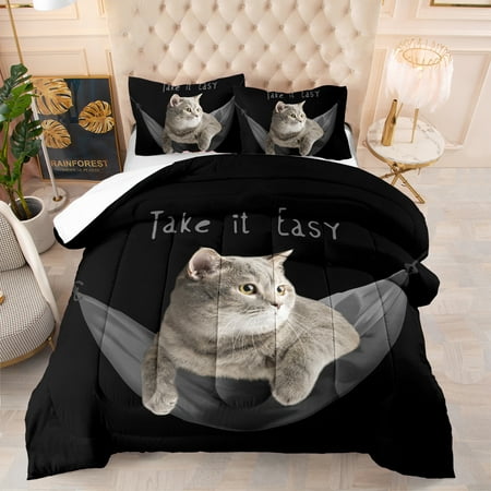 

Pet Cat Quilt Digital Printing Feather Silk Quilt Four Seasons Universal Bedding