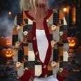 thumbnail image 2 of IYYVV Halloween Sweaters for Women Button Knit Cardigan Long Sleeve Ghost Graphic Cute Spooky Fall Winter Trendy Tops 2026 Wine XL, 2 of 5