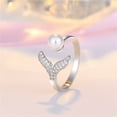 thumbnail image 3 of Fiudx Anillo Elegante, Diseño Único de Circonita Cúbica, Banda de Aleación Ajustable, Cómodo de Llevar, Regalo Perfecto para Cualquier Ocasión, Ideal para Mujeres y Hombres, Recuerdo Significativo., 3 of 3