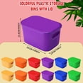 thumbnail image 4 of 12 Pack Richly Colorful Plastic Storage Bins with Lids 7 Quart Toy Storage Box Stackable Nestable Organizer Boxes with Handle and Labels for Classroom Shelf Bedroom Desktop Toys School Supplies, 4 of 8