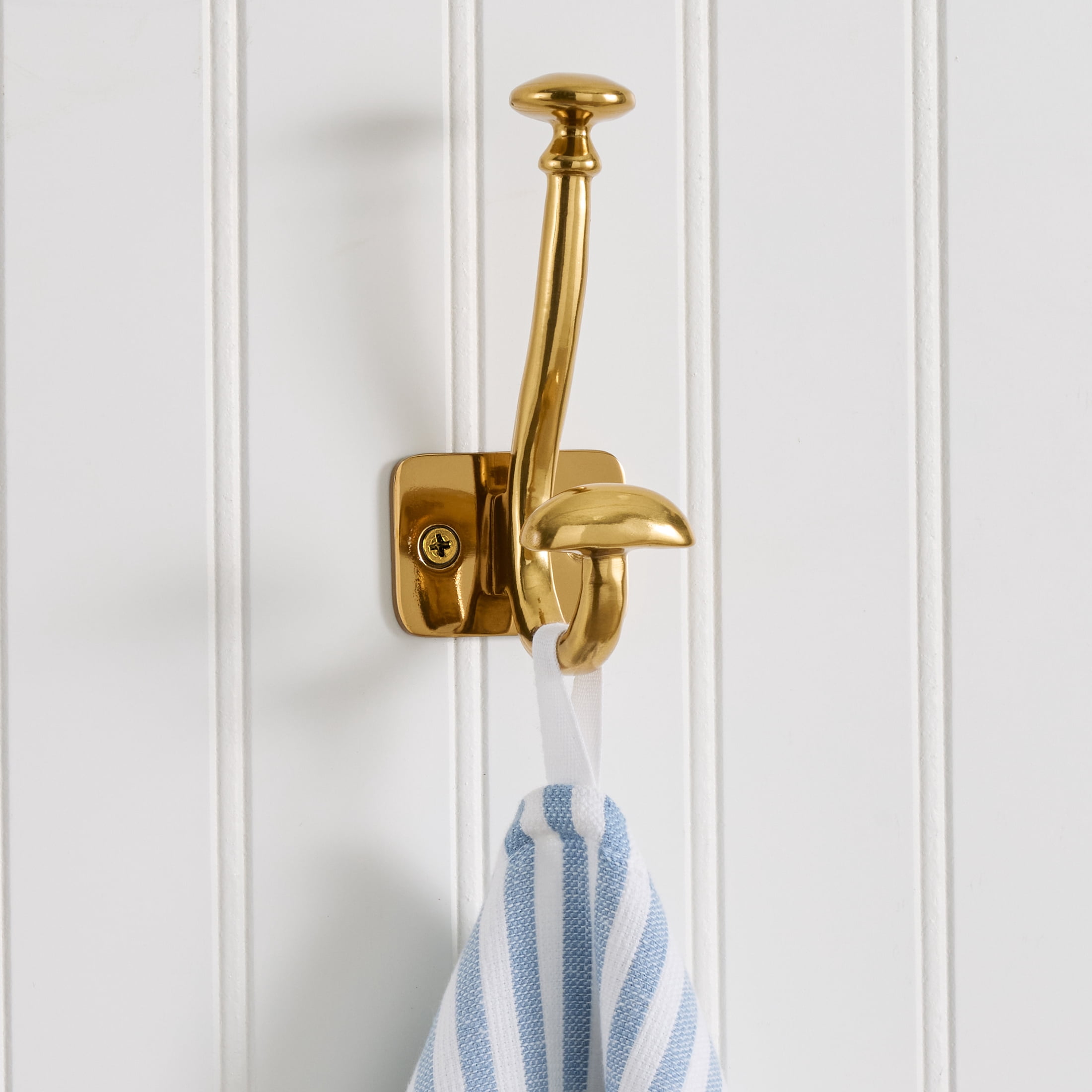 Better Homes & Gardens Modern Heirloom Single Wall Hook, Heritage Gold Finish