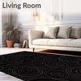 thumbnail image 2 of ODIKA 6'x9' Machine Washable Non-Slip Area Rug, Midnight Whirl Luxury Decorative Sophisticated Artisan High Traffic Rug, Black, 580016, 2 of 7