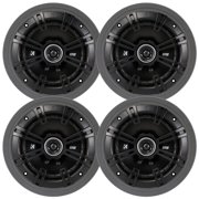 4x Kicker 43DSC6504 6.5" 240 Watt Max Power 2-Way 4-Ohm Coaxial Car Audio Speakers, 4x 6.5" Adjustable Speaker Baffle