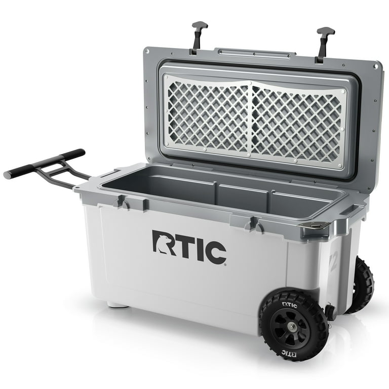 72 qt Ultra-Light Wheeled Cooler, White & Grey