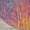 thumbnail image 6 of 4â€™ Round Rainbow Abstract Striations Area Rug, 6 of 6