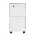 Lavish Home 2Drawer File with Lock and Rolling Wheels (White