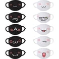 thumbnail image 1 of Máscaras faciales Zhanmai Kawaii Anime Cute Reutilizables, 10 unidades, negro/blanco, 1 of 5