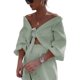 thumbnail image 5 of SAYOO Traje de pantalones cortos para mujeres, chaqueta de cuello V de manga corta + pantalones cortos de cintura alta SAYOO moda, 5 of 8