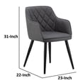 thumbnail image 5 of Erin 24 Inch Curved Dining Chair, Gray Fabric, Diamond Pattern Tufting, 5 of 5