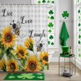 thumbnail image 5 of Shower Curtain, Sunflower Farmhouse Floral Bee Waterproof Shower Curtain Set with Hooks for Bathroom Showers,Stalls and Bathtubs,72x72In Classical Grey Plaid, 5 of 9