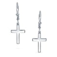 thumbnail image 2 of Bling Jewelry Womens  Religious Cross Dangle Earrings Sterling Silver Leverback Leverback, 2 of 5