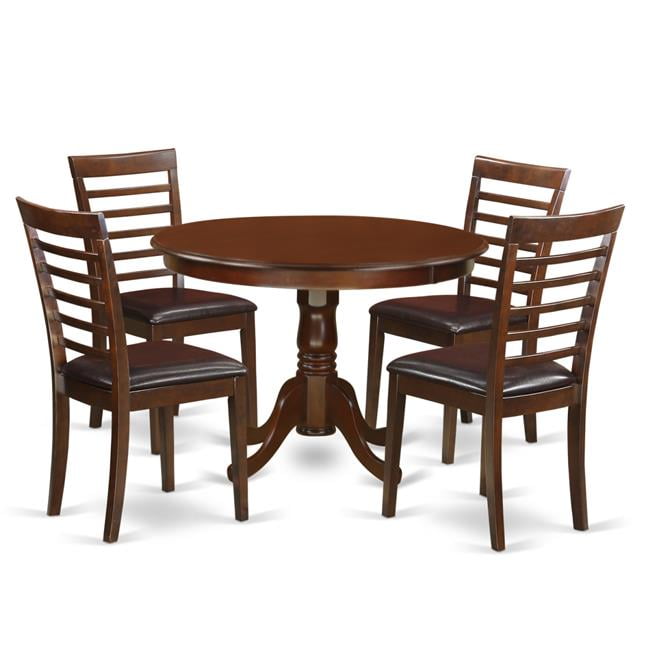 Dining Set One Round Kitchen Table, Round Leather Dining Set