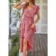 thumbnail image 3 of Vestido PRETTYGARDEN 2024 Floral Boho Cruzado con Cinturón XXL, 3 of 6