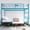 Blue, variant on Toauuo Twin Over Twin Metal Bunk Bed with Ladder & High Guardrail, Noise Free, Convertible to 2 Single Twin Beds, Built-in Storage Space, No Box Spring Needed